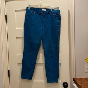 Loft teal blue modern skinny jeans.